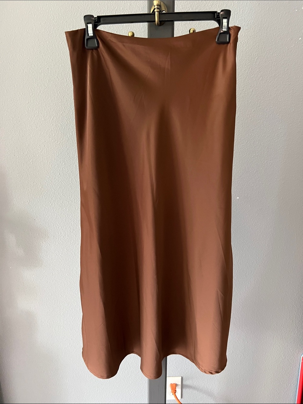 SHEIN Brown Midi Slip Skirt